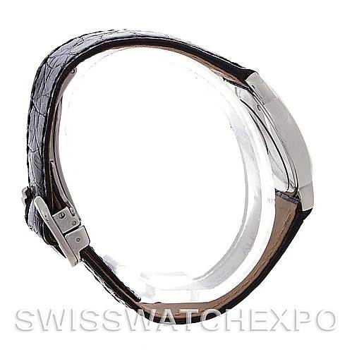 The image shows a side view of the Cartier Ronde W6700155 Women's Stainless Steel Silver Dial W6700155 Women's Stainless Steel Silver Dial watch, highlighting its strap and buckle.