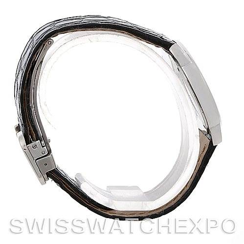 This image shows a side profile of the Cartier Ronde W6700155 Women's Stainless Steel Silver Dial W6700155 Women's Stainless Steel Silver Dial model watch, highlighting its strap, buckle, and watch case.