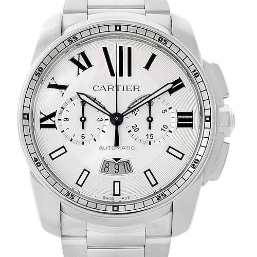 Photo of Cartier Calibre Stainless Steel Chronograph Mens Watch W7100045