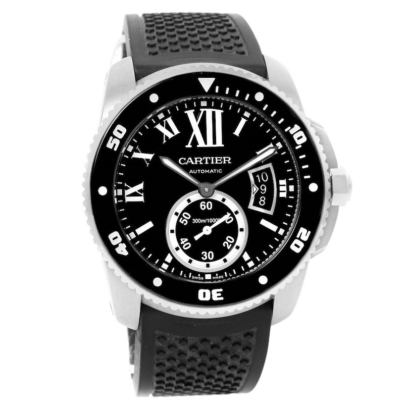 cartier mens watches black rubber band