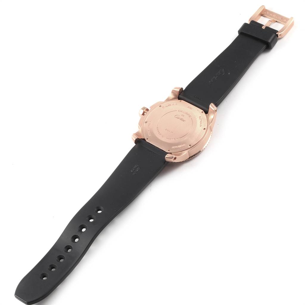 rose gold watch with black dial