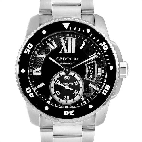 Photo of Calibre De Cartier Black Dial Automatic Steel Mens Watch W7100057