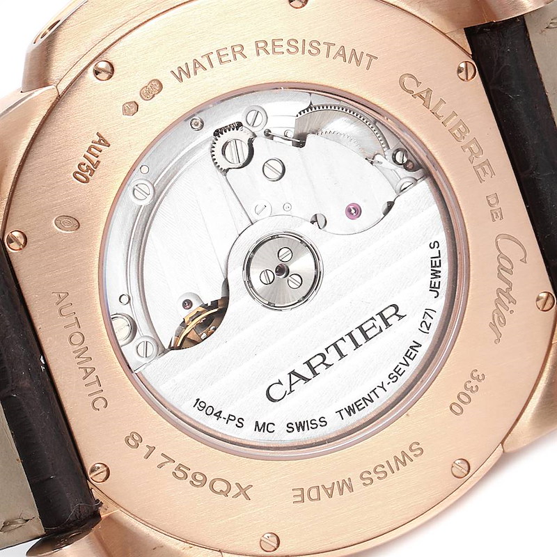cartier calibre rose gold watch