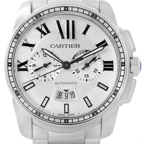 Photo of Cartier Calibre Stainless Steel Chronograph Mens Watch W7100045