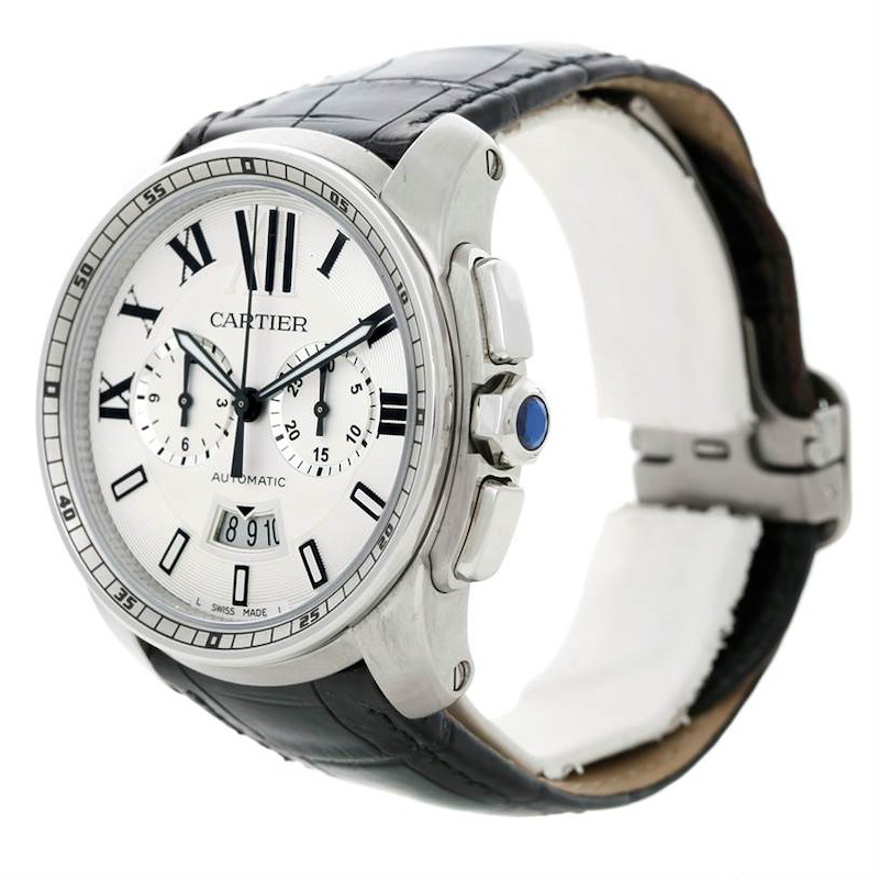 Cartier Calibre Steel Chronograph Mens Watch W7100046 SwissWatchExpo