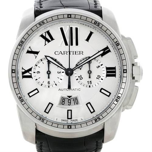 Photo of Cartier Calibre Steel Chronograph Mens Watch W7100046