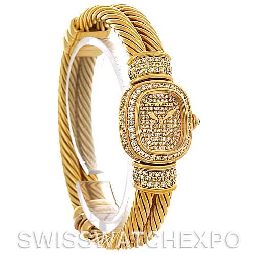 David Yurman Chelsea Cable 18K Yellow Gold 2.25 ct Diamond Watch SwissWatchExpo