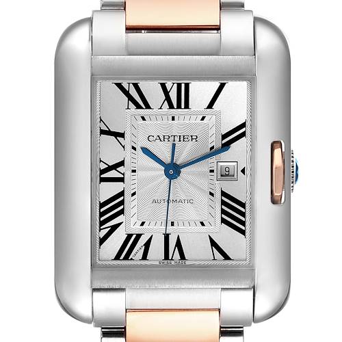 Photo of Cartier Tank Anglaise Large Steel 18K Rose Gold Mens Watch W5310007