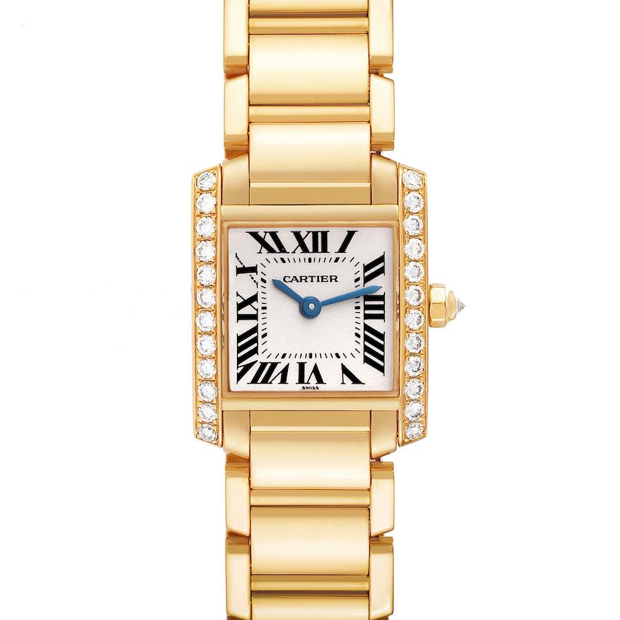 Cartier Tank Francaise Yellow Gold Diamond Ladies Watch WE1001R8 SwissWatchExpo
