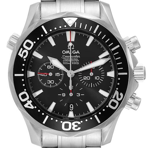 Photo of Omega Seamaster Chronograph Black Dial Steel Mens Watch 2594.52.00 Box Card