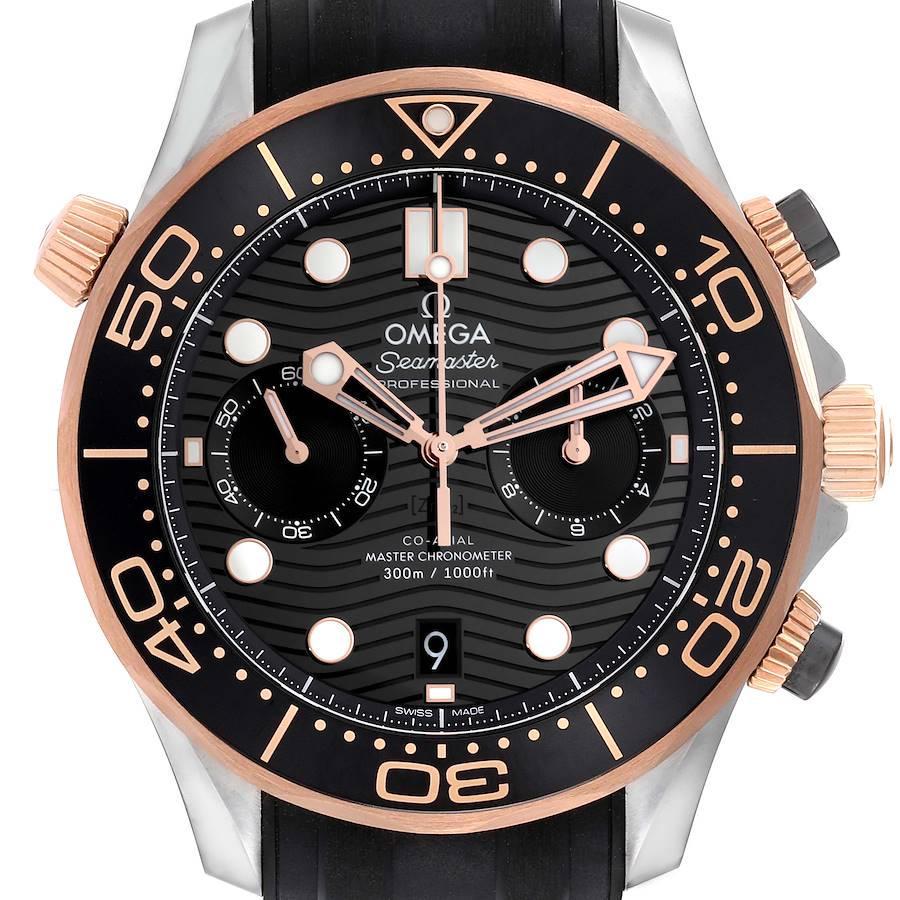 Omega Seamaster Diver Steel Rose Gold Mens Watch 210.22.44.51.01.001 Box Card SwissWatchExpo
