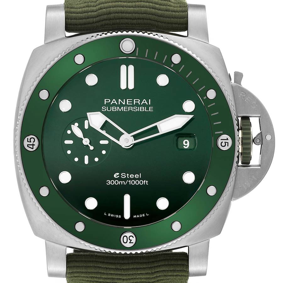 Panerai Submersible QuarantaQuattro Verde Smeraldo Steel Mens Watch PAM01287 Unworn SwissWatchExpo