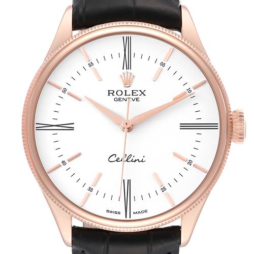 Photo of Rolex Cellini Time White Dial Rose Gold Mens Watch 50505