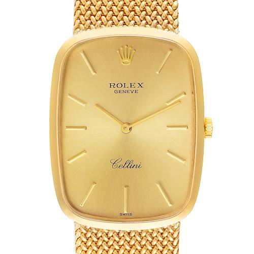 Photo of Rolex Cellini Champagne Dial 18k Yellow Gold Vintage Mens Watch 4310 Papers