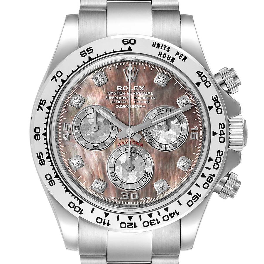 Rolex Cosmograph Daytona 18K White Gold MOP Diamond Mens Watch 116509 Unworn SwissWatchExpo