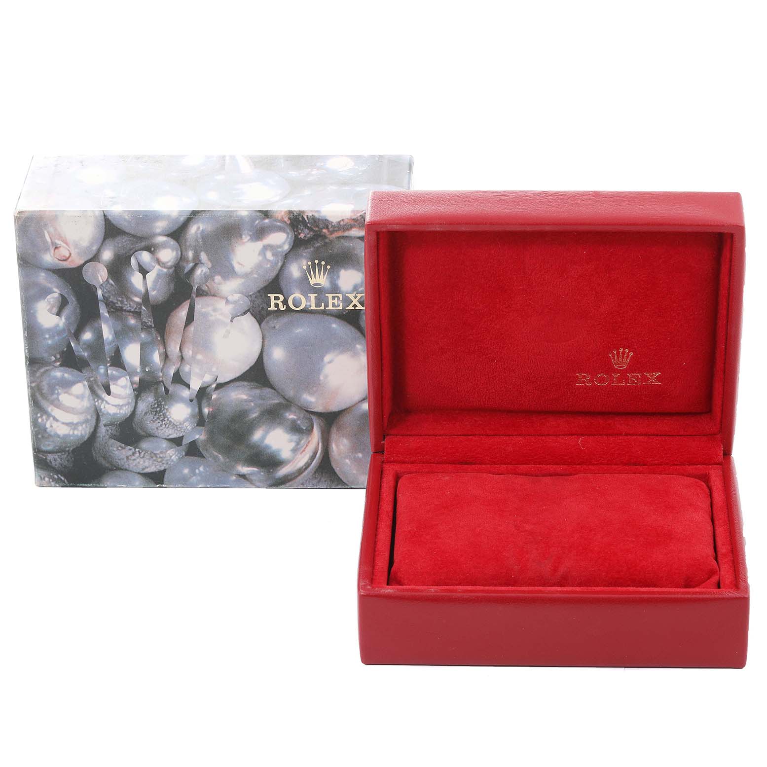 The image shows a Rolex Datejust 69173 Women's Steel and Gold (two tone) White Dial 69173 Women's Steel and Gold (two tone) White Dial watch box and an outer box, both photographed from the front.