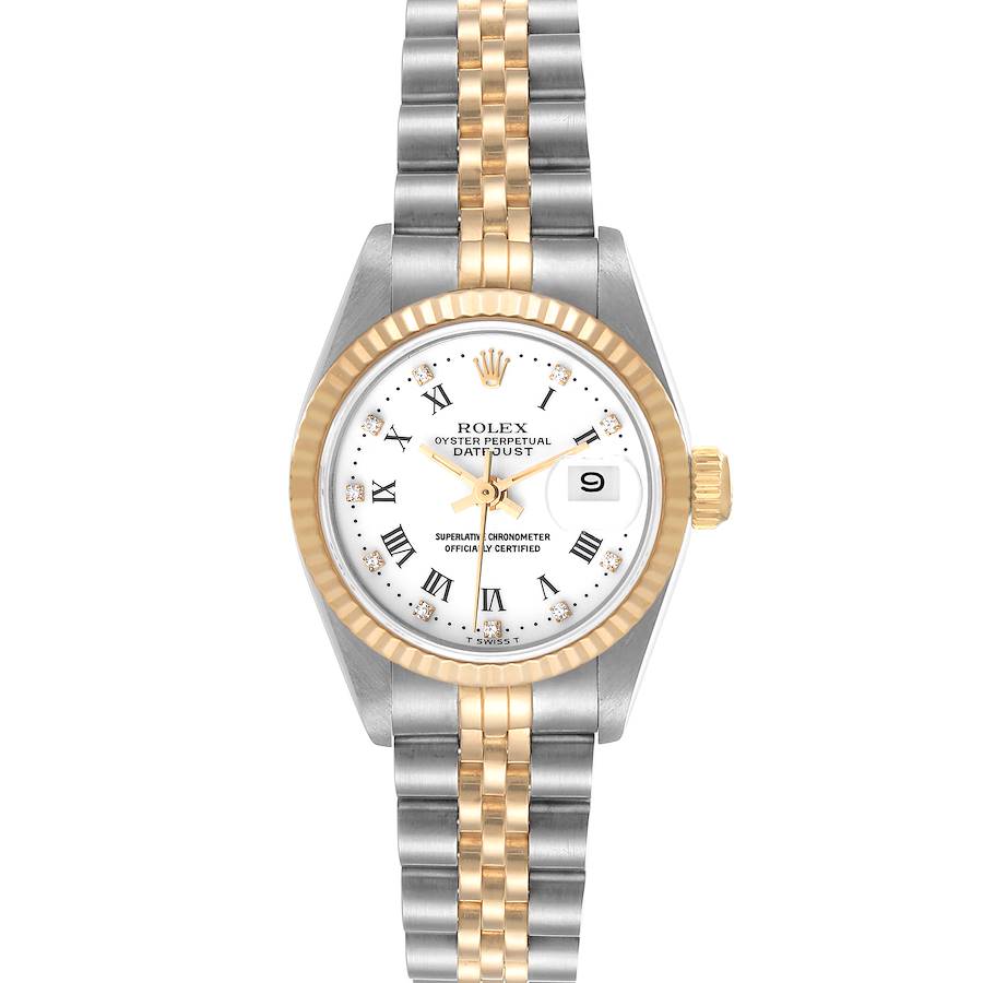Rolex Datejust 26mm Steel Yellow Gold White Diamond Dial Ladies Watch 69173 SwissWatchExpo