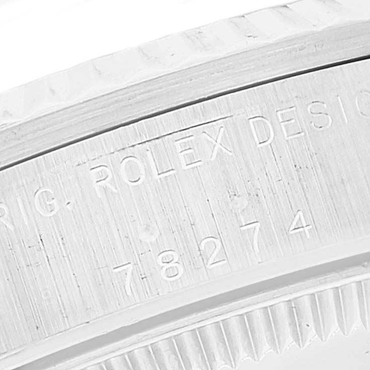 The image shows a close-up of the side engraving on a Mid-Size Rolex watch case, displaying the model number 78274.