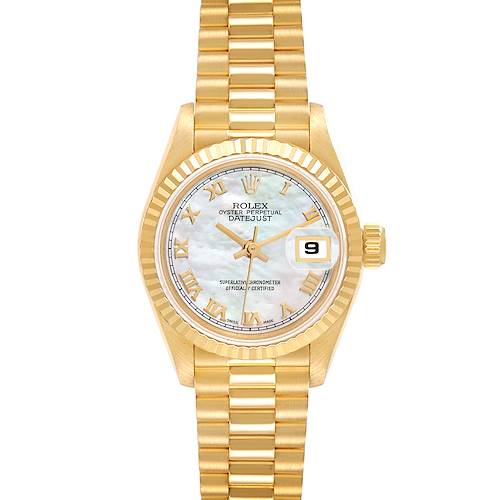 Photo of Rolex Datejust President Mother Of Pearl Dial Yellow Gold Ladies Watch 69178