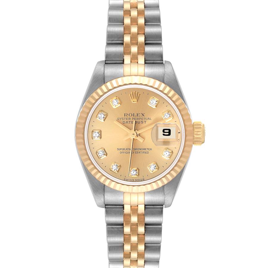 Rolex Datejust Steel Yellow Gold Diamond Ladies Watch 69173 SwissWatchExpo