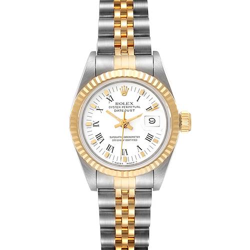 Photo of Rolex Datejust Steel Yellow Gold White Dial Ladies Watch 69173 Box Papers