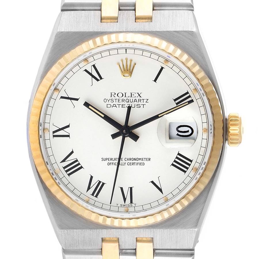 Rolex Oysterquartz Datejust Steel Yellow Gold Buckley Dial Watch 17013 SwissWatchExpo