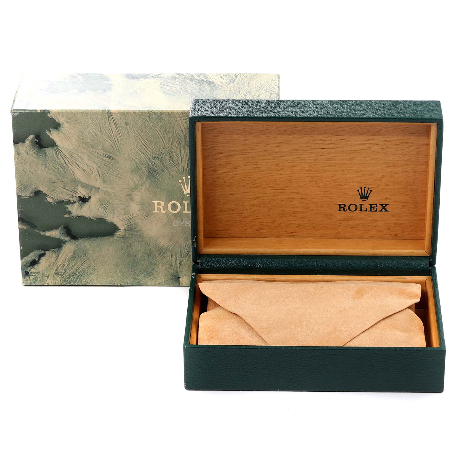 The image shows the box and packaging for a Rolex Oysterquartz 17013 Men's Steel and Gold (two tone) Champagne Dial 17013 Men's Steel and Gold (two tone) Champagne Dial watch, with the inner box open.