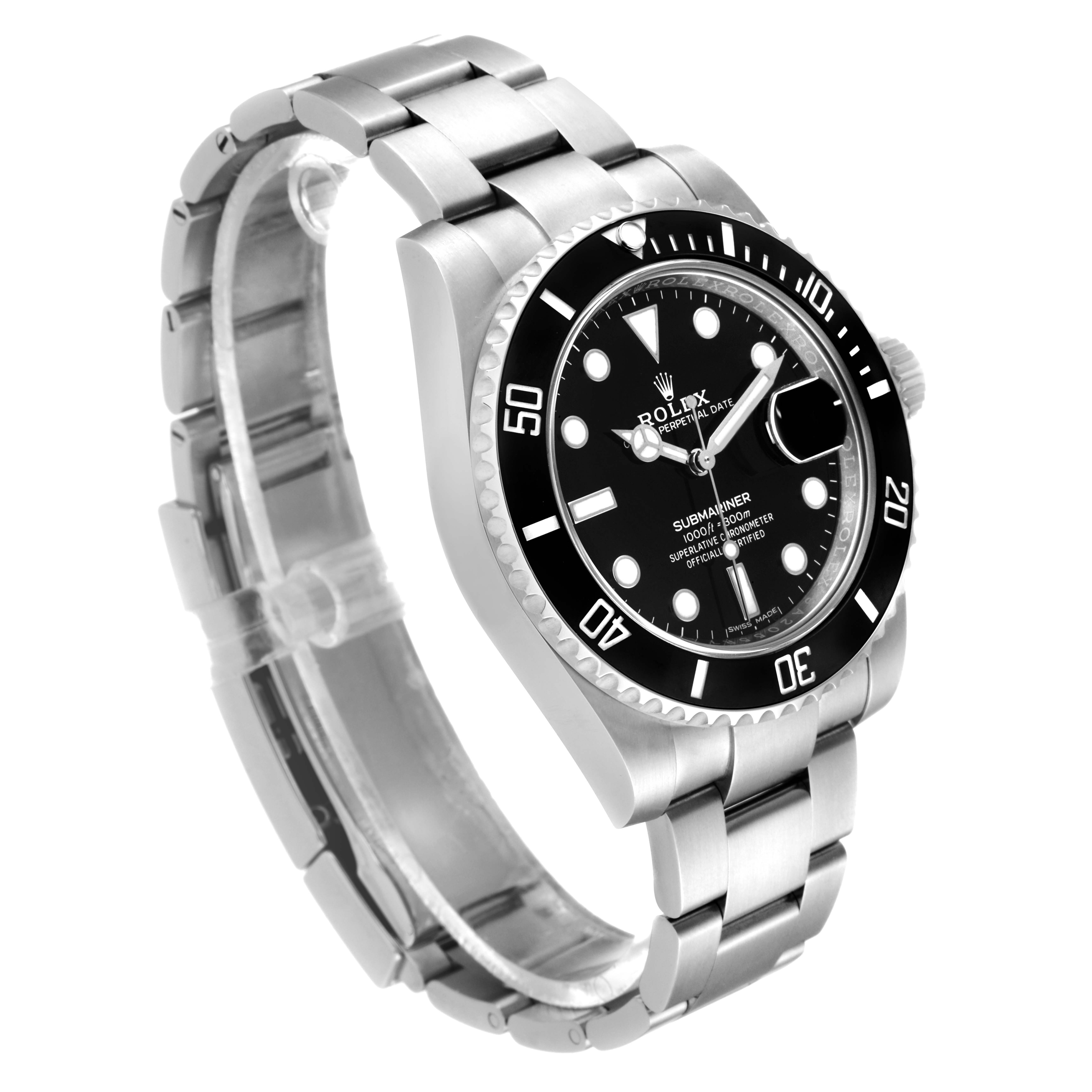 The Rolex Submariner 116610 Men
s Stainless Steel Black Dial 116610 Men
s Stainless Steel Black Dial watch is shown at a three-quarter angle, displaying the face, bezel, crown, and bracelet.