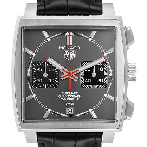 Photo of Tag Heuer Monaco Grey Dial Limited Steel Mens Watch CAW211J Box Card