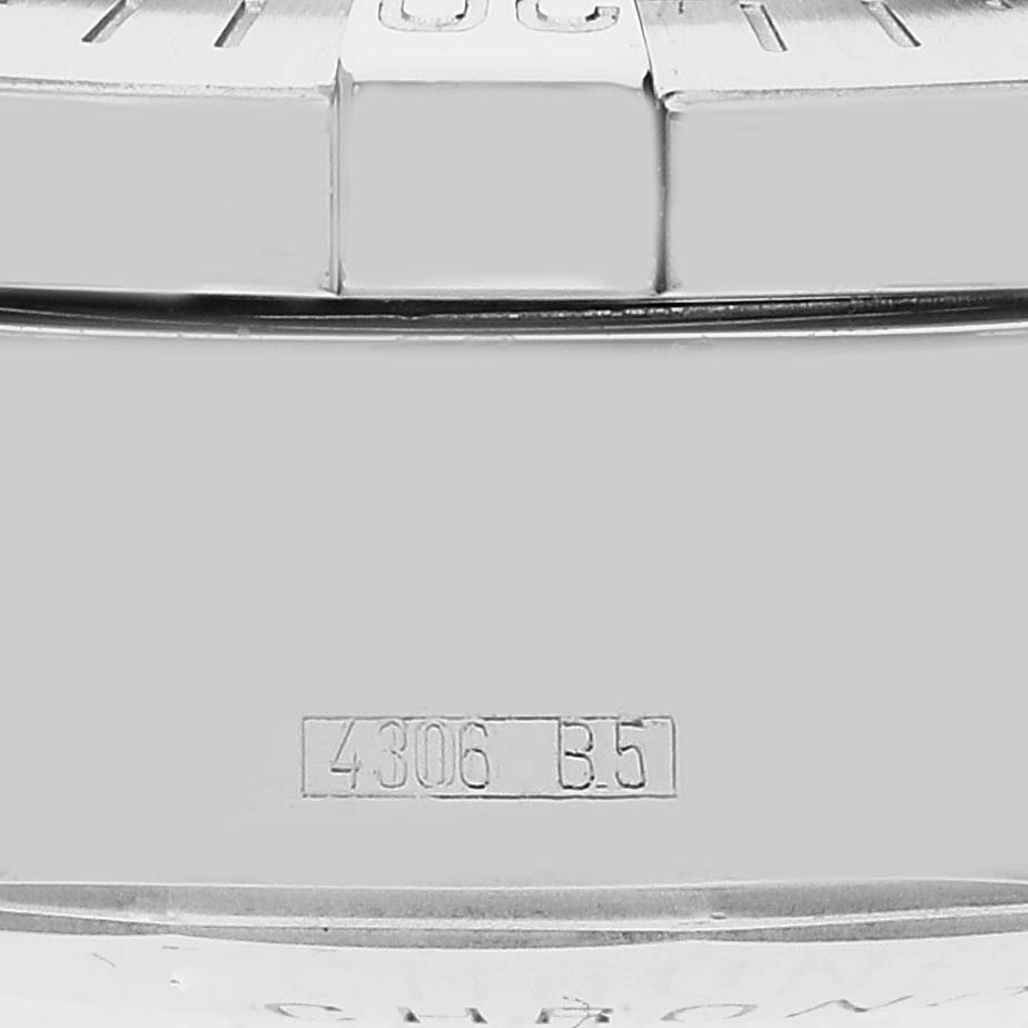 The image shows a close-up of the side case and engraved serial number of the Breitling Superocean A13340 Men's Stainless Steel Black Dial A13340 Men's Stainless Steel Black Dial model watch.