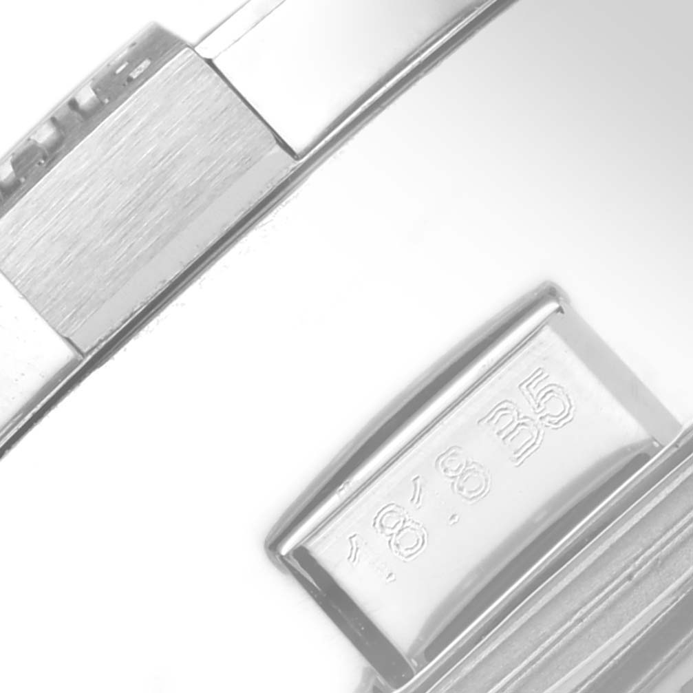 The image shows a close-up angle of a clasp with engravings on a Breitling Avenger A133811A/A811 Men's Stainless Steel White Dial A133811A/A811 Men's Stainless Steel White Dial watch bracelet.