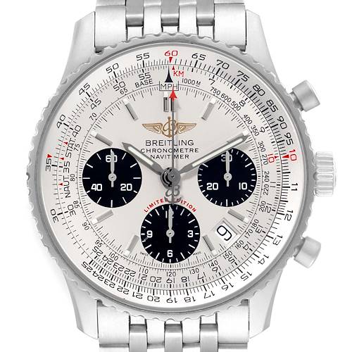 Photo of Breitling Navitimer Chronograph Panda Dial Steel Mens Watch A23322 Box Papers