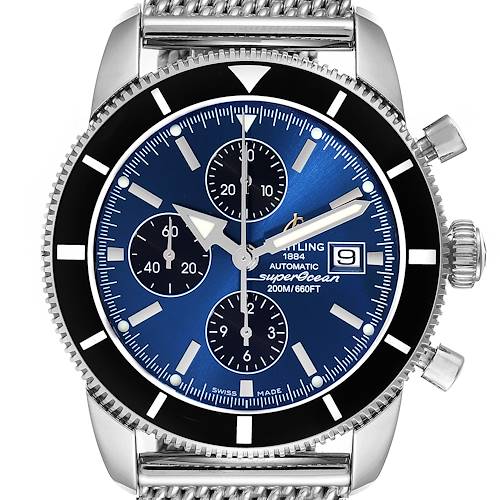 Photo of Breitling SuperOcean Heritage Chronograph 46 Blue Dial Watch A13320 Box Papers