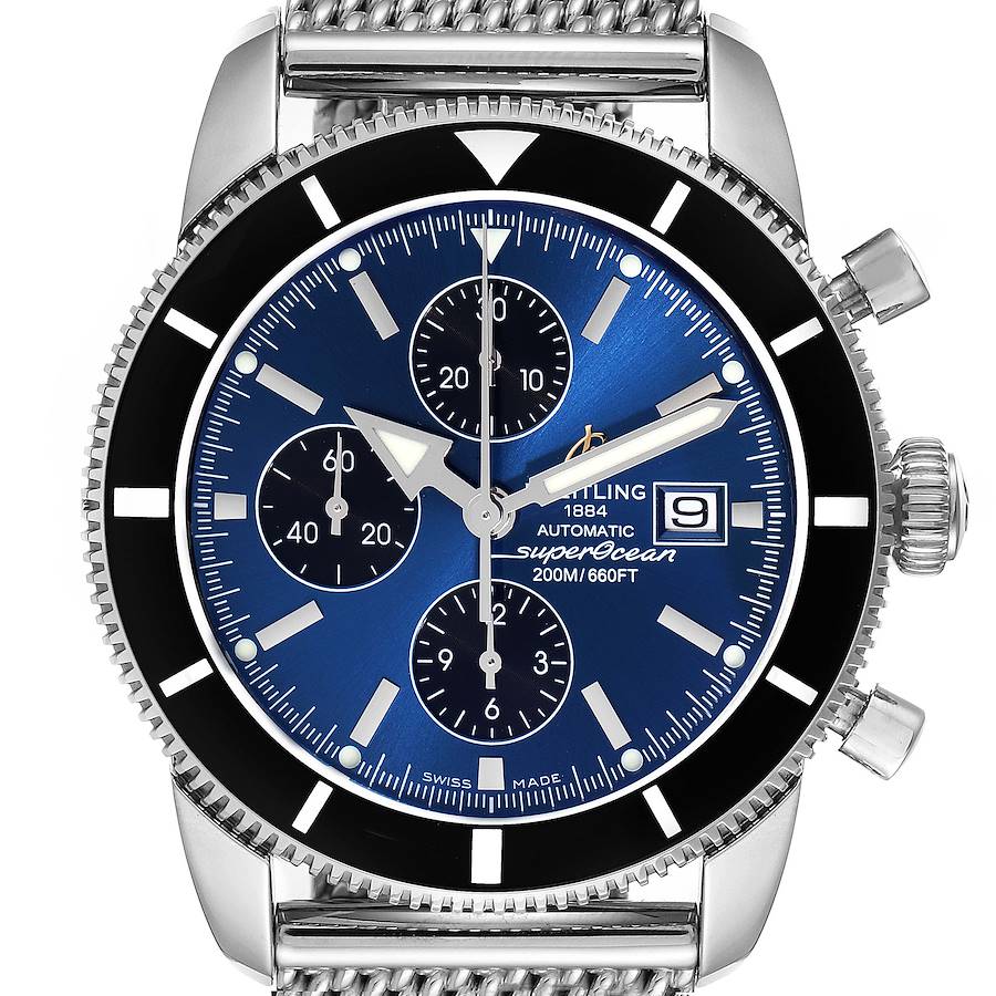 Breitling SuperOcean Heritage Chronograph 46 Blue Dial Watch A13320 Box Papers SwissWatchExpo