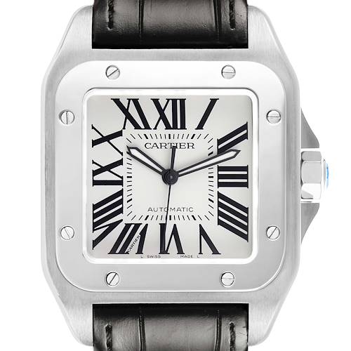 Photo of Cartier Santos 100 Large Steel Silver Dial Mens Watch W20073X8