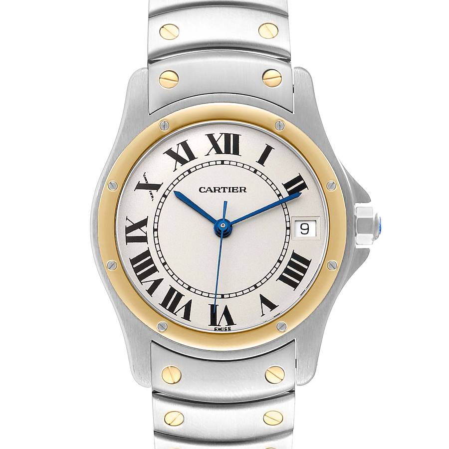 Cartier Santos Ronde 33mm Yellow Gold Steel Unisex Watch W20036R3 SwissWatchExpo