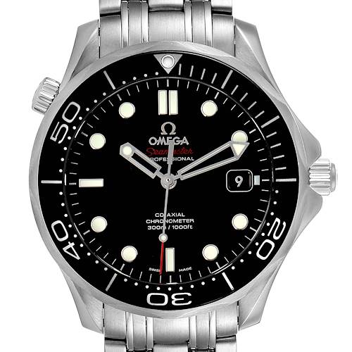 Photo of Omega Seamaster Co-Axial Black Dial Watch 212.30.41.20.01.003 Box Card