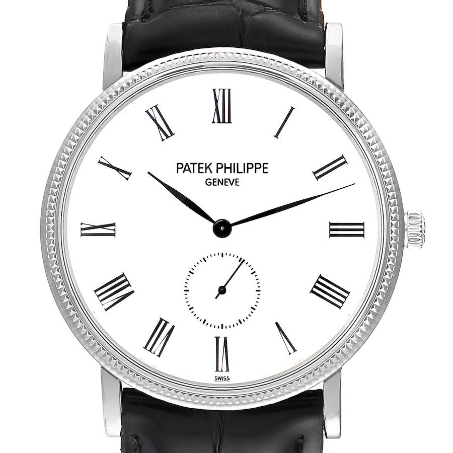 Patek Philippe Calatrava 18k White Gold White Dial Mens Watch 5119 SwissWatchExpo