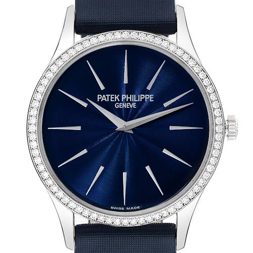 Photo of Patek Philippe Calatrava White Gold Blue Dial Diamond Ladies Watch 4897 4897G