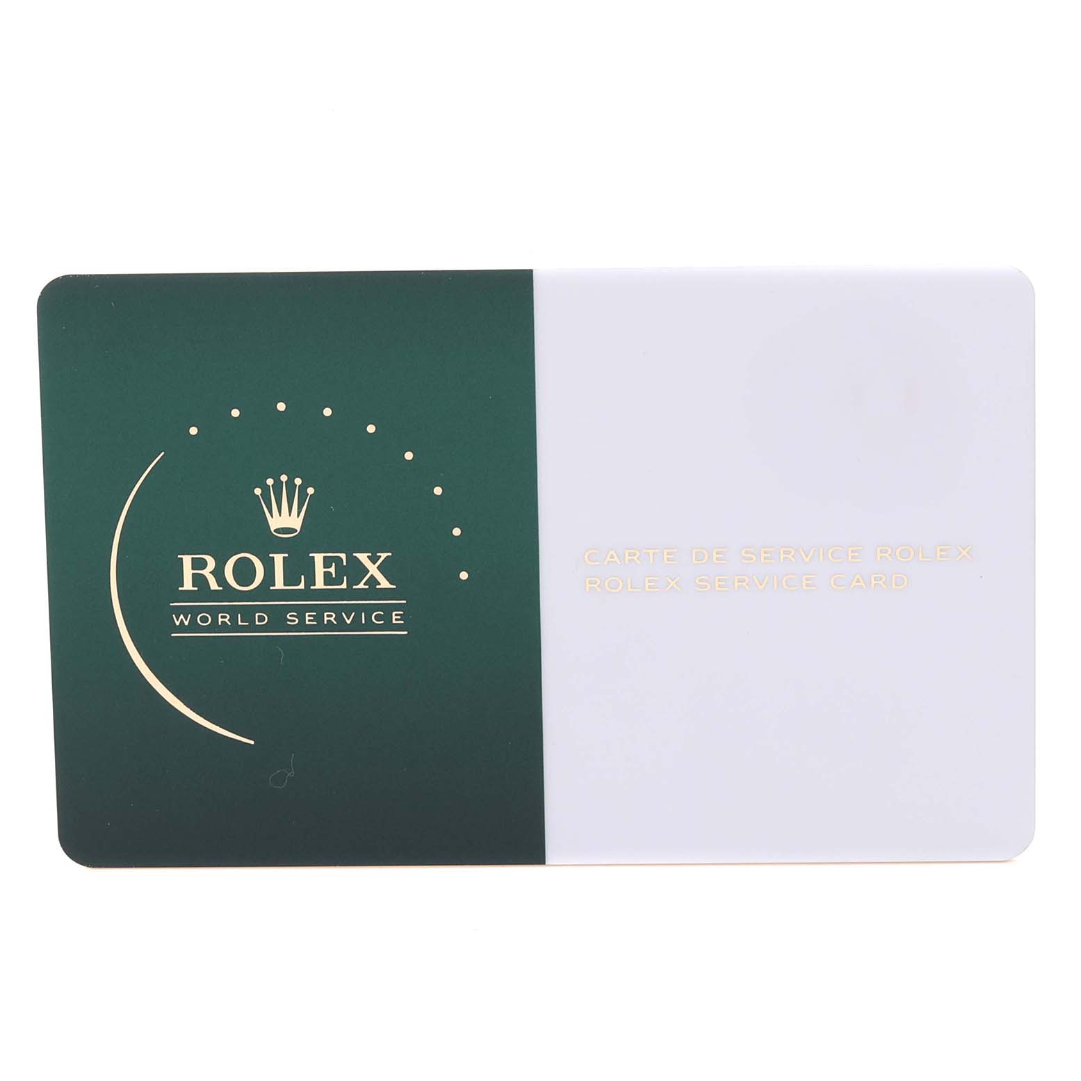 The image shows a Rolex Vintage Collection 5500 Men's Stainless Steel Silver Dial 5500 Men's Stainless Steel Silver Dial service card placed horizontally.