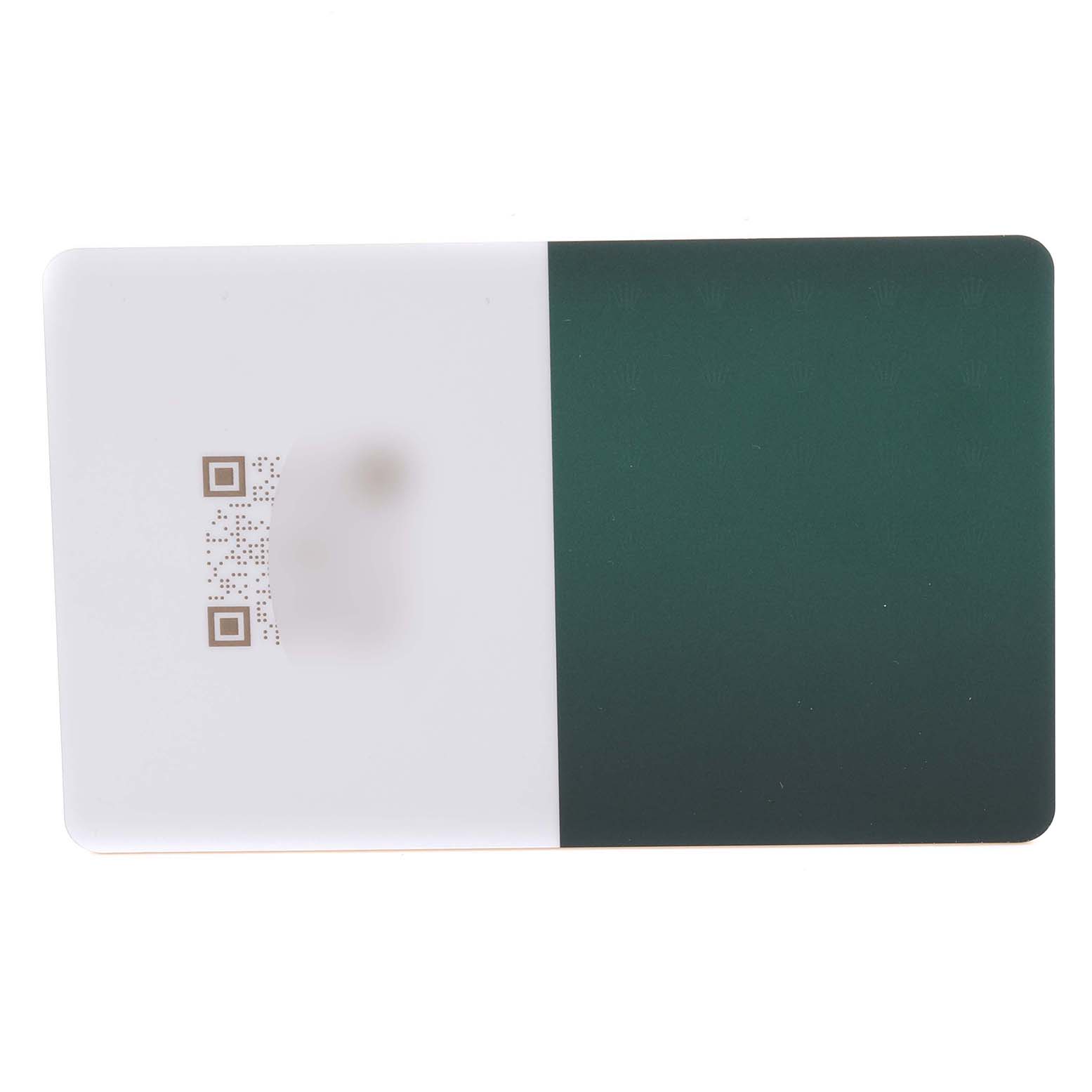 The image shows a card accessory, featuring a QR code, likely associated with the Vintage Collection model by Rolex.