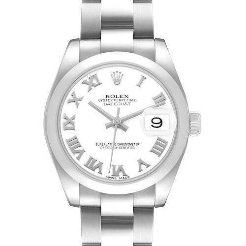 Photo of Rolex Datejust 31 Midsize White Roman Dial Steel Ladies Watch 178240