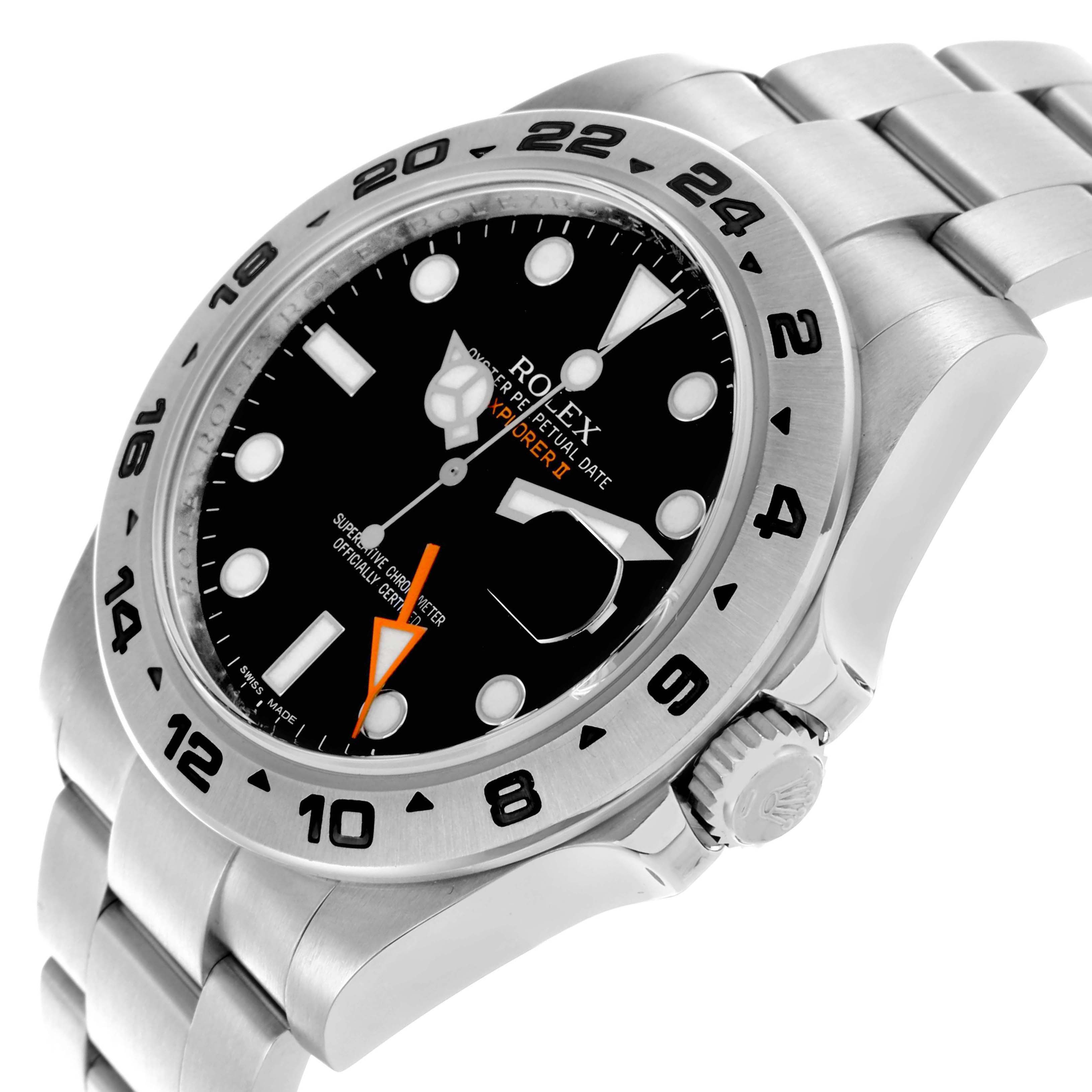 The image shows a side view of the Rolex Explorer 216570 Men's Stainless Steel Black Dial 216570 Men's Stainless Steel Black Dial II, highlighting the bezel, dial, crown, and bracelet.