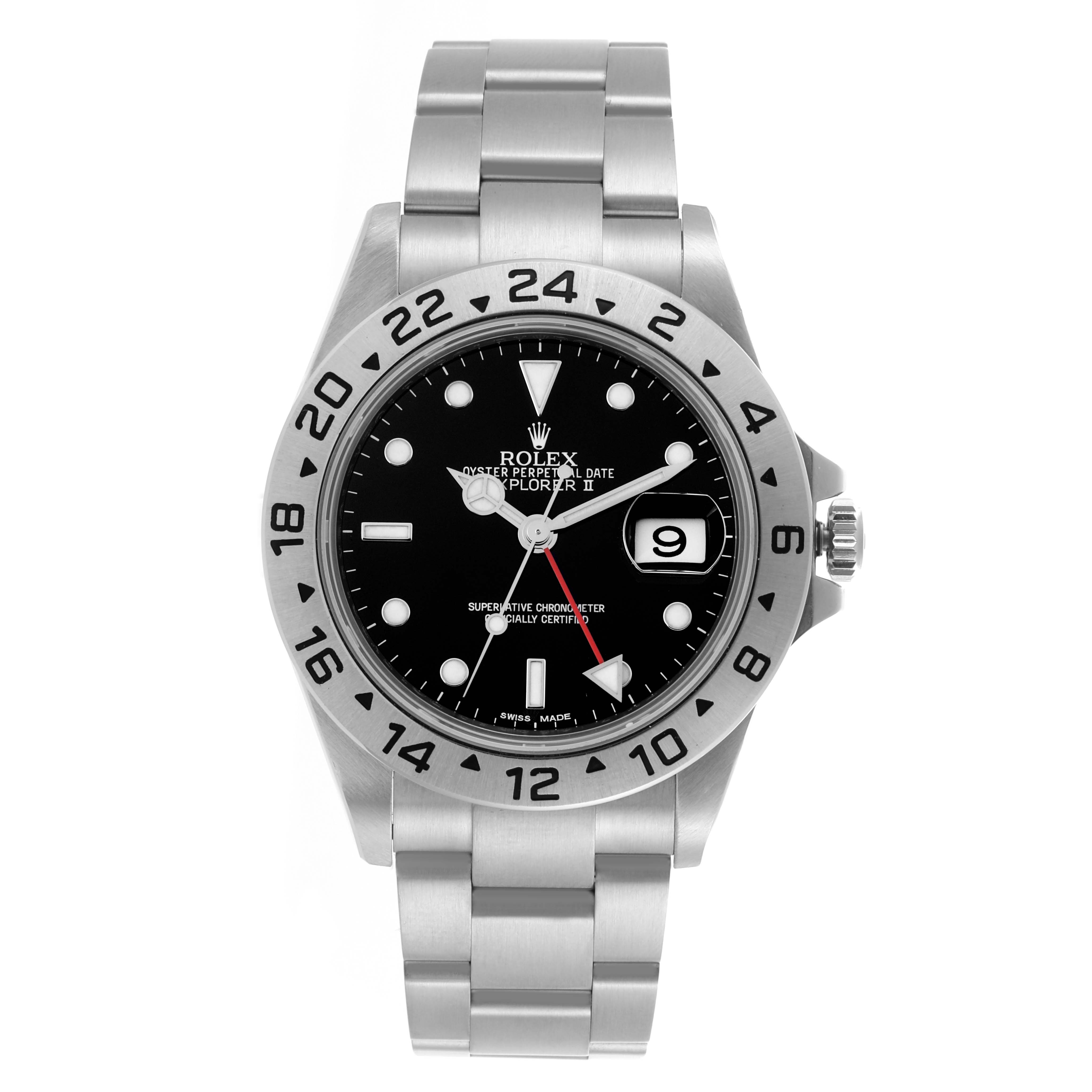 The Rolex Explorer 16570T Men's Stainless Steel Black Dial 16570T Men's Stainless Steel Black Dial model is shown from a front angle, displaying the dial, bezel, and bracelet.