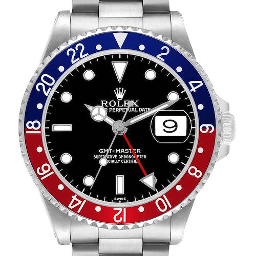 Photo of Rolex GMT Master Steel Blue Red Pepsi Bezel Mens Watch 16700