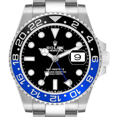 Photo of Rolex GMT Master II Black Blue Batman Bezel Steel Mens Watch 126710 Box Card