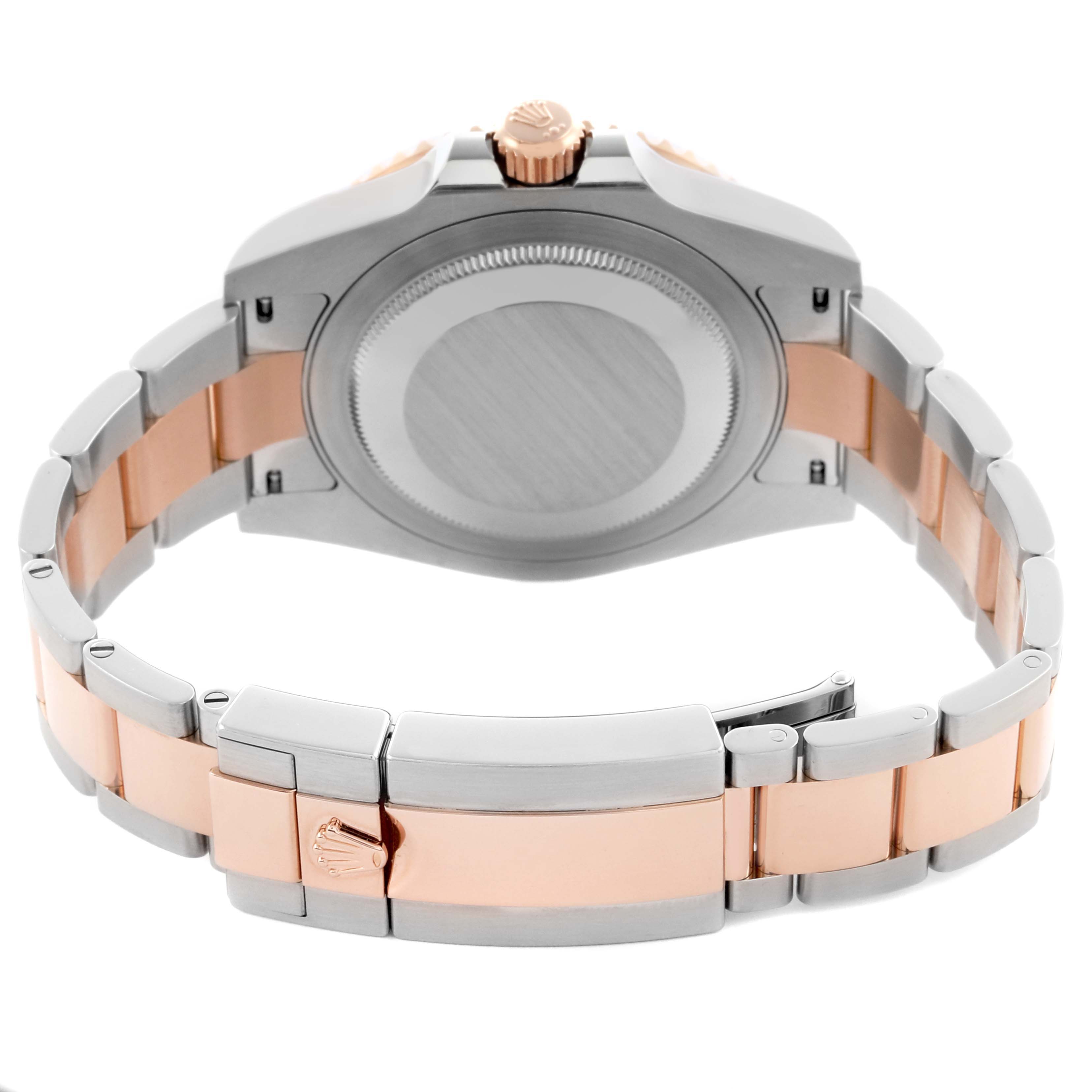 The image shows the back and bracelet of the Rolex GMT-Master 126711 Men's Steel and Gold (two tone) Black Dial 126711 Men's Steel and Gold (two tone) Black Dial, highlighting the clasp and case.