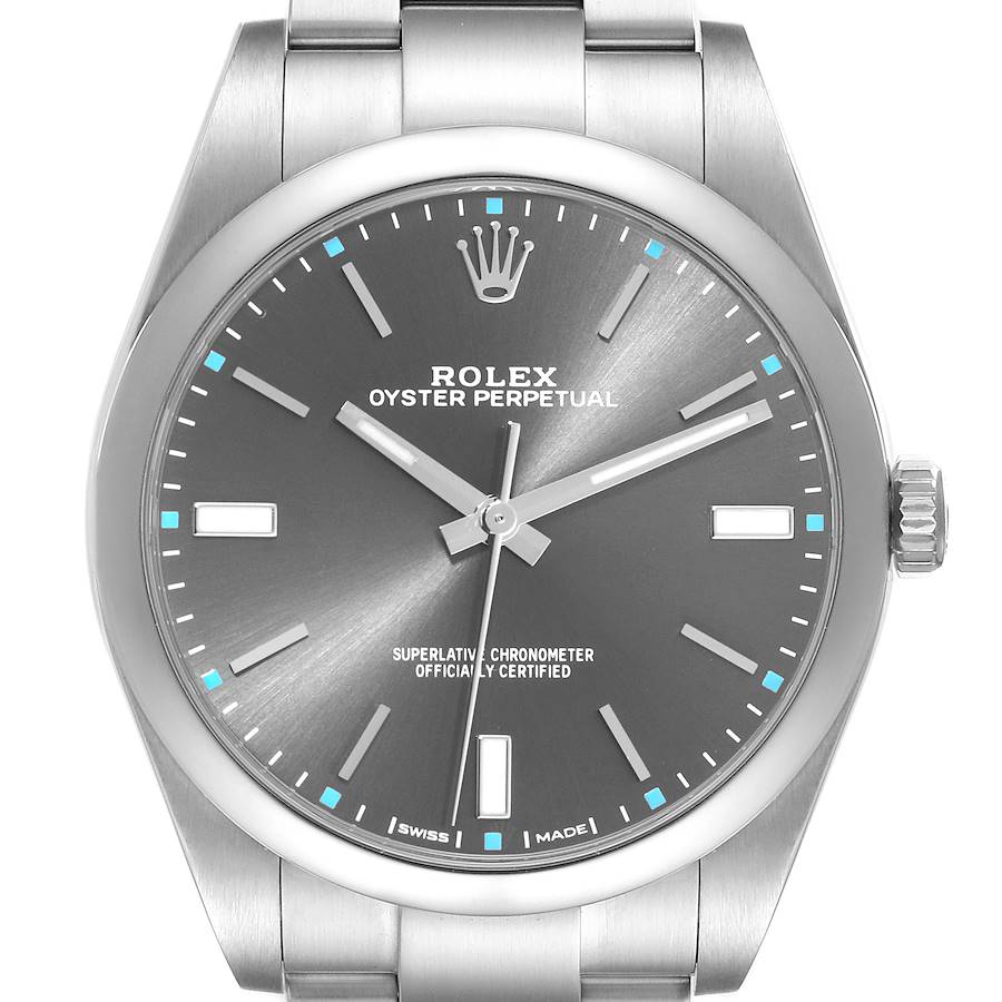 Rolex Oyster Perpetual 39 Rhodium Dial Steel Mens Watch 114300 SwissWatchExpo