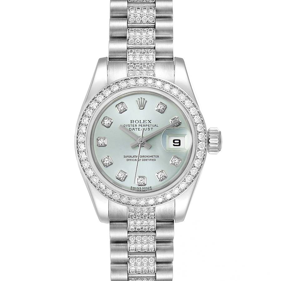 Rolex President Platinum Diamond Ladies Watch 179136 Unworn SwissWatchExpo
