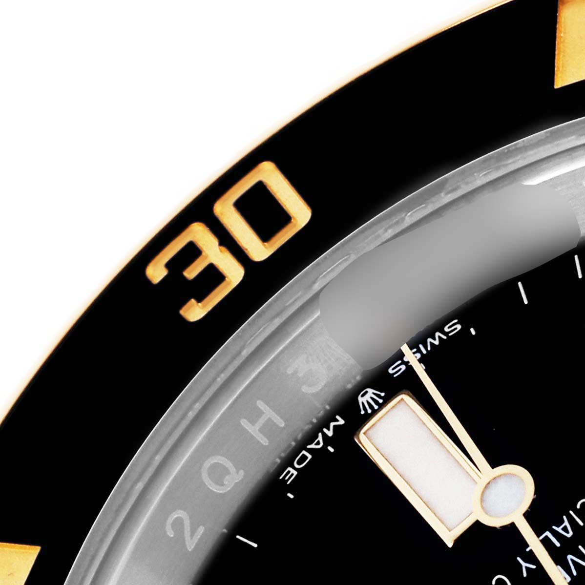 The close-up shows the bezel and part of the dial of a Rolex Submariner 126613 Men's Steel and Gold (two tone) Black Dial 126613 Men's Steel and Gold (two tone) Black Dial watch, highlighting the "30" marker.